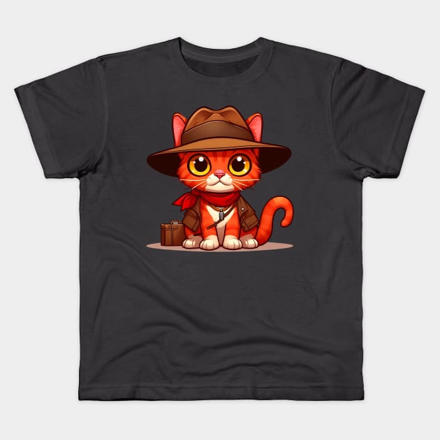 Indiana Cat Kids T-Shirt by Andi's Design Stube